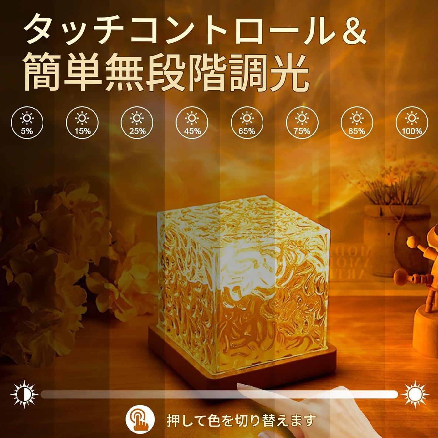 Tigwiss ナイトライト 海ライト USB充電式【リモコン付き/16色変換/明るさ調節】ダイナミック回転ウォーターリップル ランプ 人気 プロジェクターライト 水面 ライト パーティー/卒業祝い/誕生日 室内装飾用 プレゼント