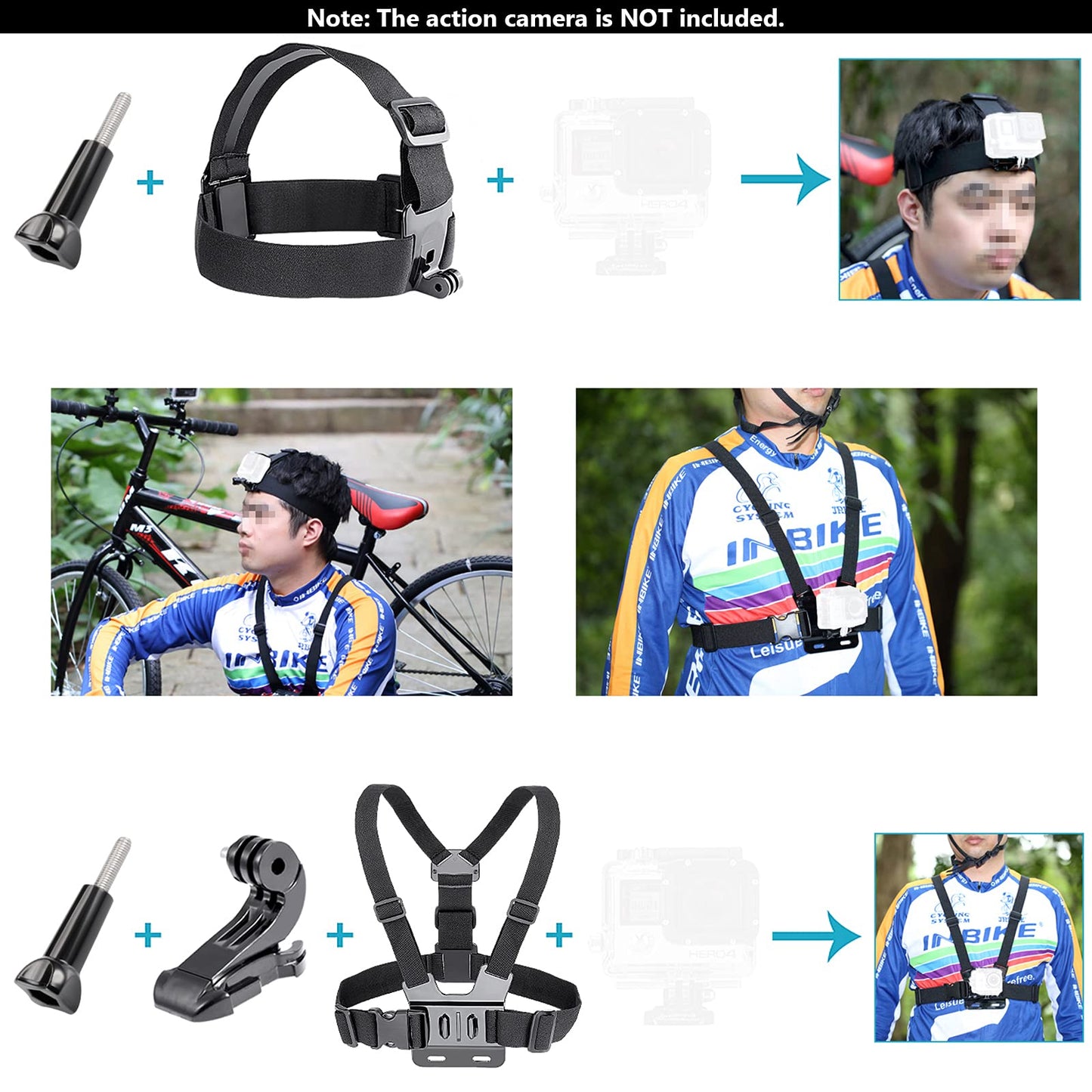 Neewer アップグレードされた50-in-1アクションカメラアクセサリキット GoPro Hero12 11 10 9 8 Max 7 6 5 4 Black GoPro 2018 Session Fusion Silver White Insta360 DJI Action 2 AKASO APEMAN Campark SJCAMアクションカメラなどに対応