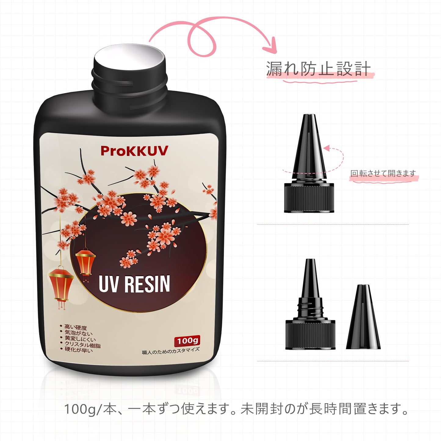 ProKKUV UVレジン液 200g プレミアムUVレジン液UV/LED対応 高級・黄変しにく クリスタル状透明で 急速硬化 大容量 詰替用 低アレルギー性 レジン初心者向け 対応 DIYハンドメイドジュエリー 手作り装飾 コーティング 標本 ドライフラワー