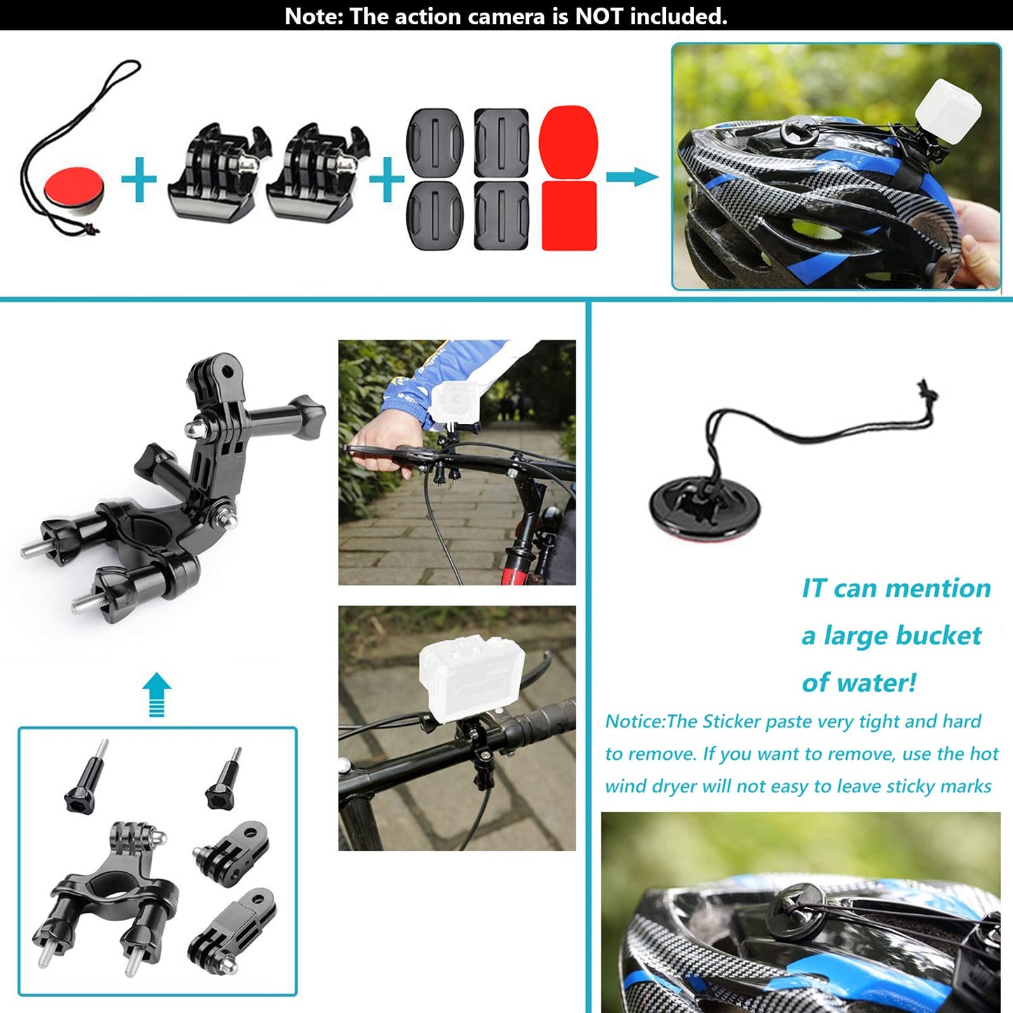 Neewer アップグレードされた50-in-1アクションカメラアクセサリキット GoPro Hero12 11 10 9 8 Max 7 6 5 4 Black GoPro 2018 Session Fusion Silver White Insta360 DJI Action 2 AKASO APEMAN Campark SJCAMアクションカメラなどに対応