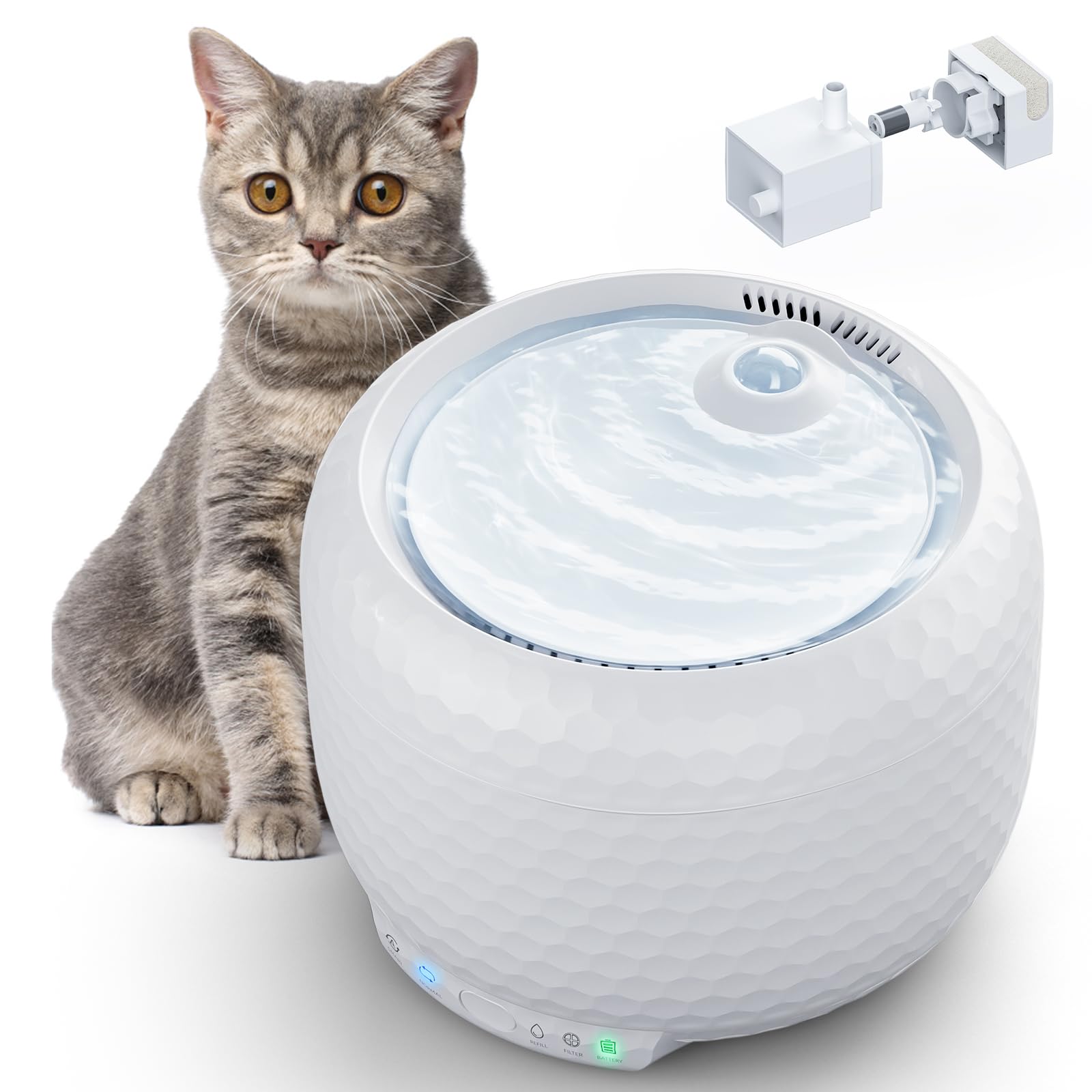 Petsuper 自動給水器 猫 水飲み器 ペット給水器 自動循環式 水量目視可能 静音 お留守番対応 大容量 節電 省エネルギー 犬猫用水 –  清松ストア