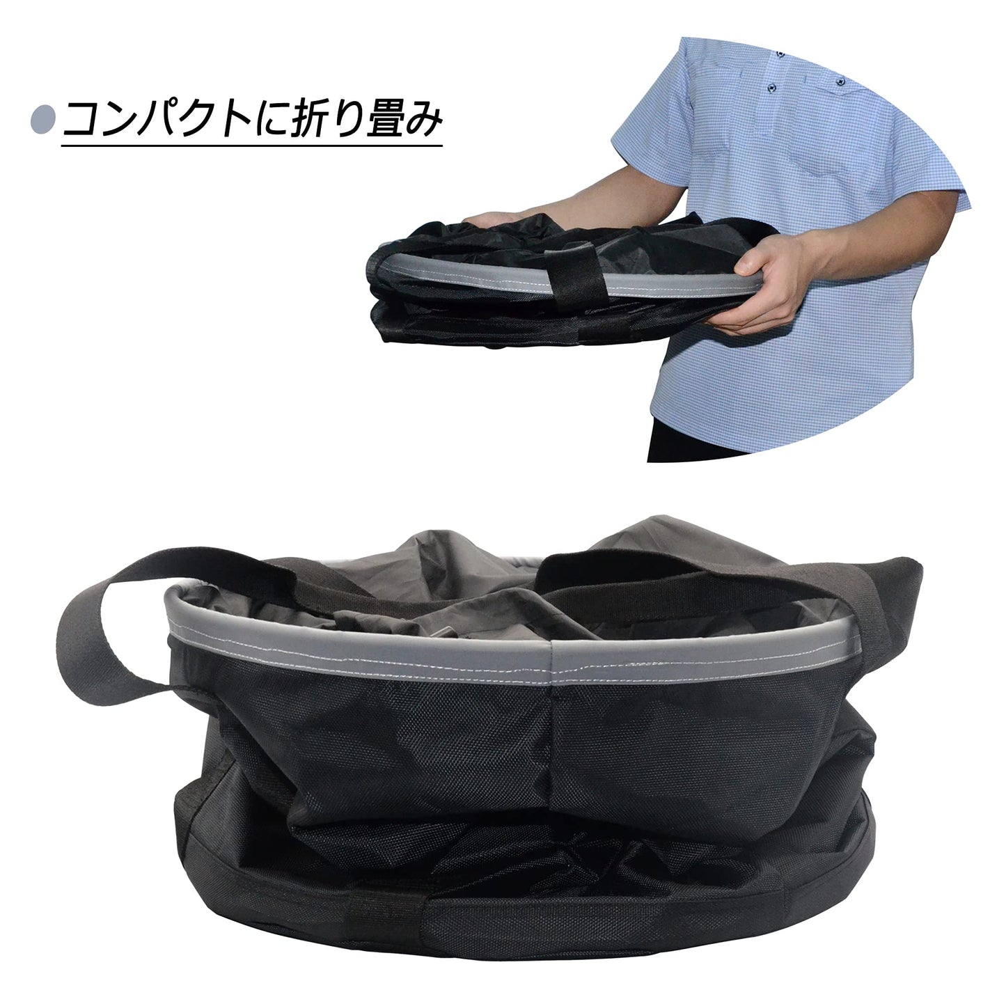 YOTENKA 荷揚げバケツ リフトバッグ 荷揚げバッグ 巾着付き 底面PE板入り 最大荷重100kg Φ45cm*H60cm