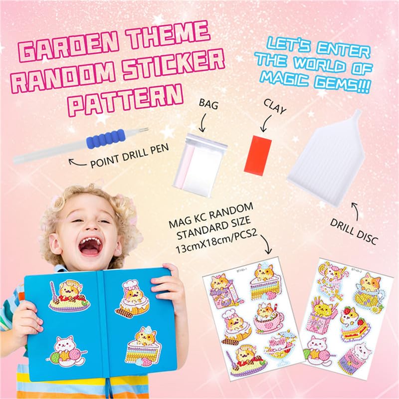 5D DIY 子供用 ダイヤモンド ドローイング ステッカー セット ハッピー DIY ダイヤモンド アート ステッカー 子供用 アート ステッカー DIY クリエイティブ ダイヤモンド ステッカー 子供、大人、初心者への素晴らしいギフト