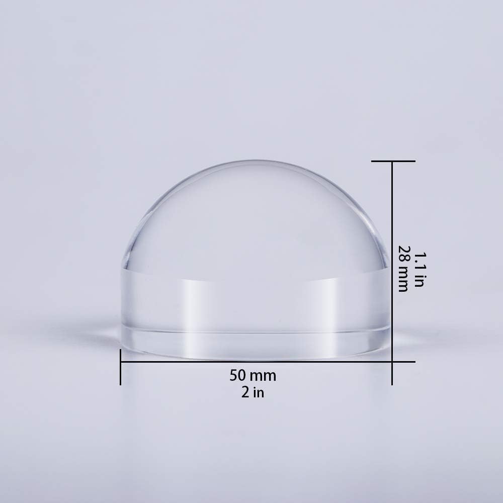 拡大鏡ルーペ 文鎮 ルーペ 50mm 8倍拡大 半ボール 光学アクリルドーム ホワイトガラス 半円形 クリスタル ペーパーウェイト 文鎮 水まんじゅう クリスタル
