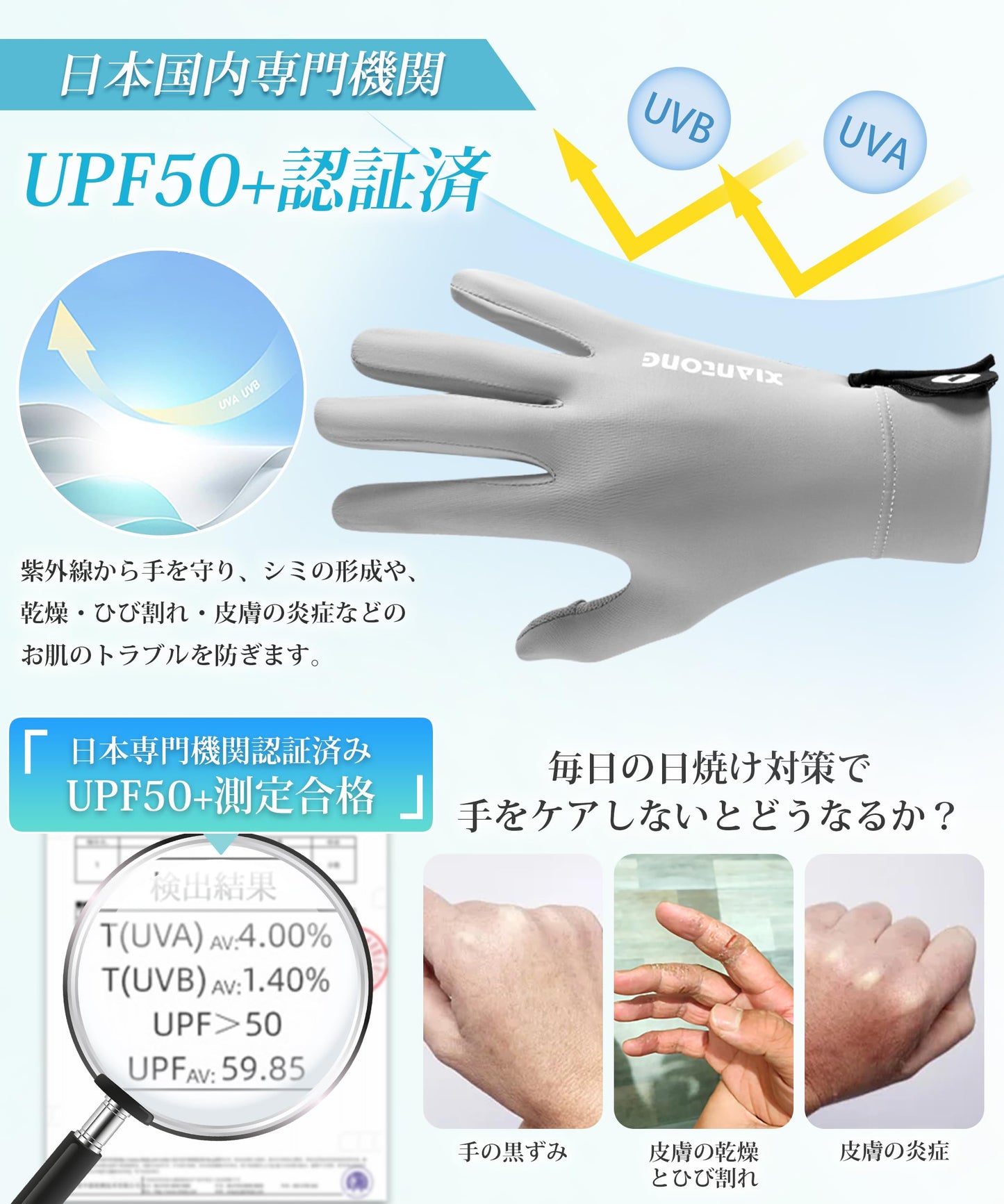 グローブ メンズ 最新 夏用 薄型 冷感 紫外線防止 グローブ 涼しい UVグローブ 【紫外線防止・肌触りが涼やか・スマートフォン対応】日焼け止め UPF50+ 手荒れ防止 軽量 滑り止め 通気性速乾 遊漁 出勤 自転車 運転 3タイプ