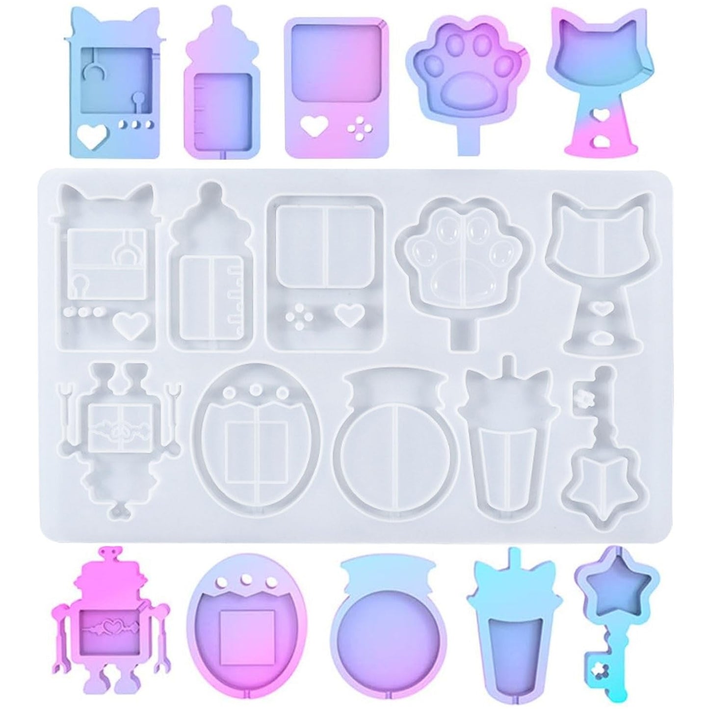レジンセット PPシート 10枚 流砂シール 液体レジン DIY プラスチックパッド シェイカーモールド シャカシャカペンダント 流砂型 スペシャル