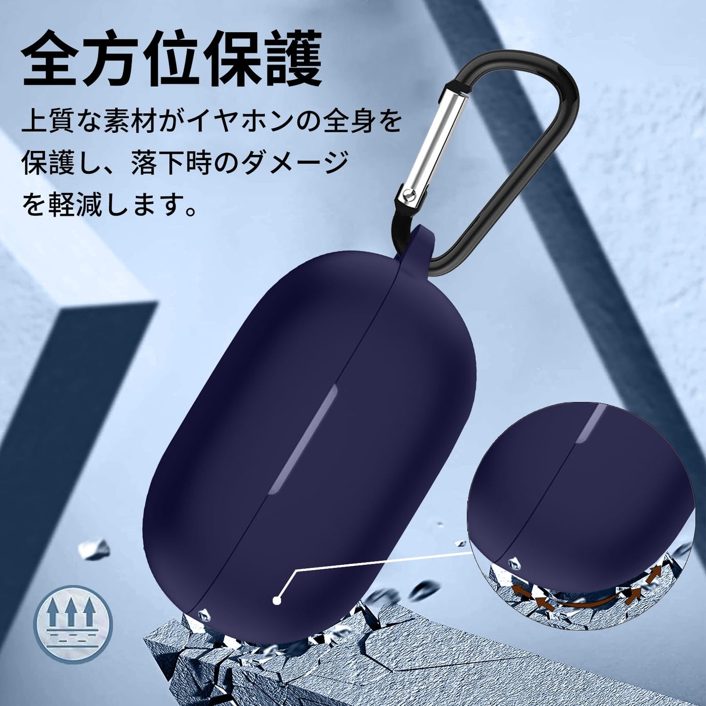 ケース 落下防止 TPUケース 衝撃 吸収 防水 防塵 紛失防止 装着充電可能 Beats Studio Buds ワイヤレス イヤーホン 全面保護カバー (透明)