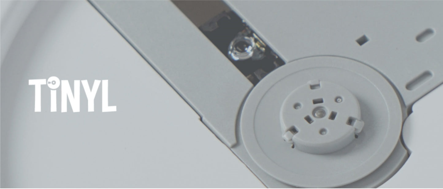 】TINYL SPLITタイノ スプリット3in1 CDプレーヤー「ポータブルCDコンポ CDプレーヤー Bluetoothスピーカー」防振/小型/軽量、音楽再生/語学学習/胎児教育 日本語説明書 (透明)