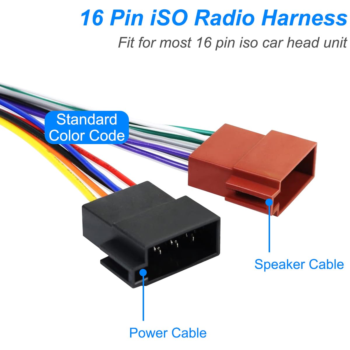 ISO ラジオ アダプター、16 のピン ISO ワイヤー馬具のステレオのアダプターのプラグ、パイオニアのための受信機バス女性コネクターの無線配線系統の取り替え 2003 の- 2pcs