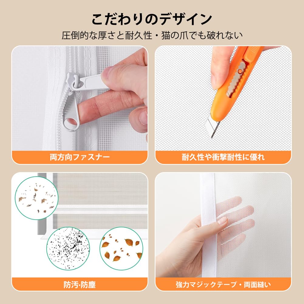 ペット ゲート 猫 ペットゲート 玄関網戸 ペットフェンス 犬 ゲート 猫 ゲート 網戸カーテン 猫網 網戸 網戸キット ドア用 犬 猫 通気 軽量 メッシュ 貼るタイプ 穴不要 面ファスナー 脱走防止 侵入/飛び出し防止 うさぎ 赤ちゃん (I型, 90x200cm)