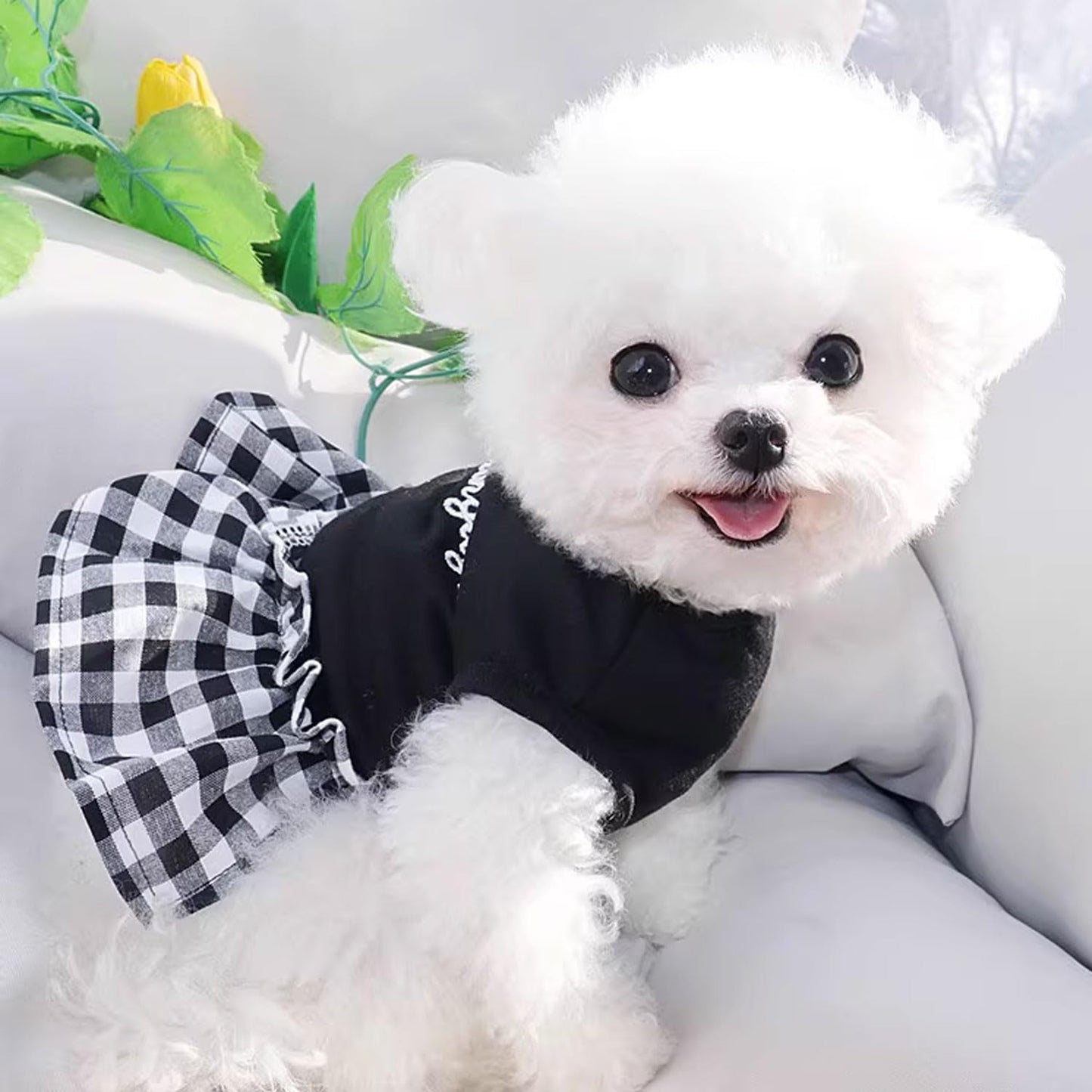 犬服 ペット服 ドレス ペット服 猫 犬服 チェック柄 リボン ノースリーブ 春 夏 秋 犬服 プリンセス レース スカート かわいい ドレス ファッション 小型犬 中型犬 猫