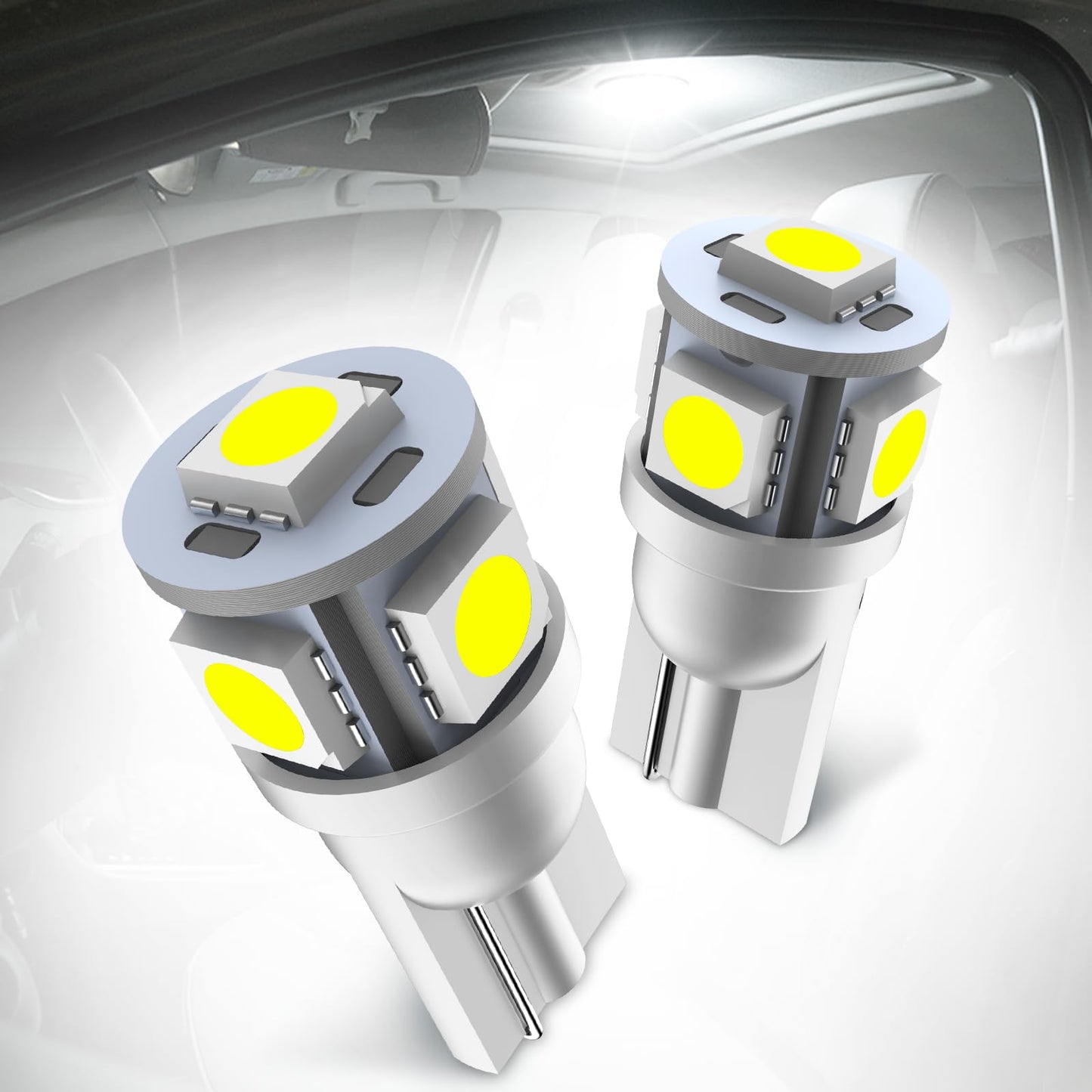 ポジションランプ DC12V車用 無極性 ナンバー灯 ルームランプ 6000K 車検対応 3030SMD LEDチップ トランクライト キャンセラー内蔵 led 車 スモールランプ 360度配光レンズ 50000時間寿命 T10 交換用 ライセンスランプ 2個 ホワイト 2年メーカー保証（MU1シリーズ）