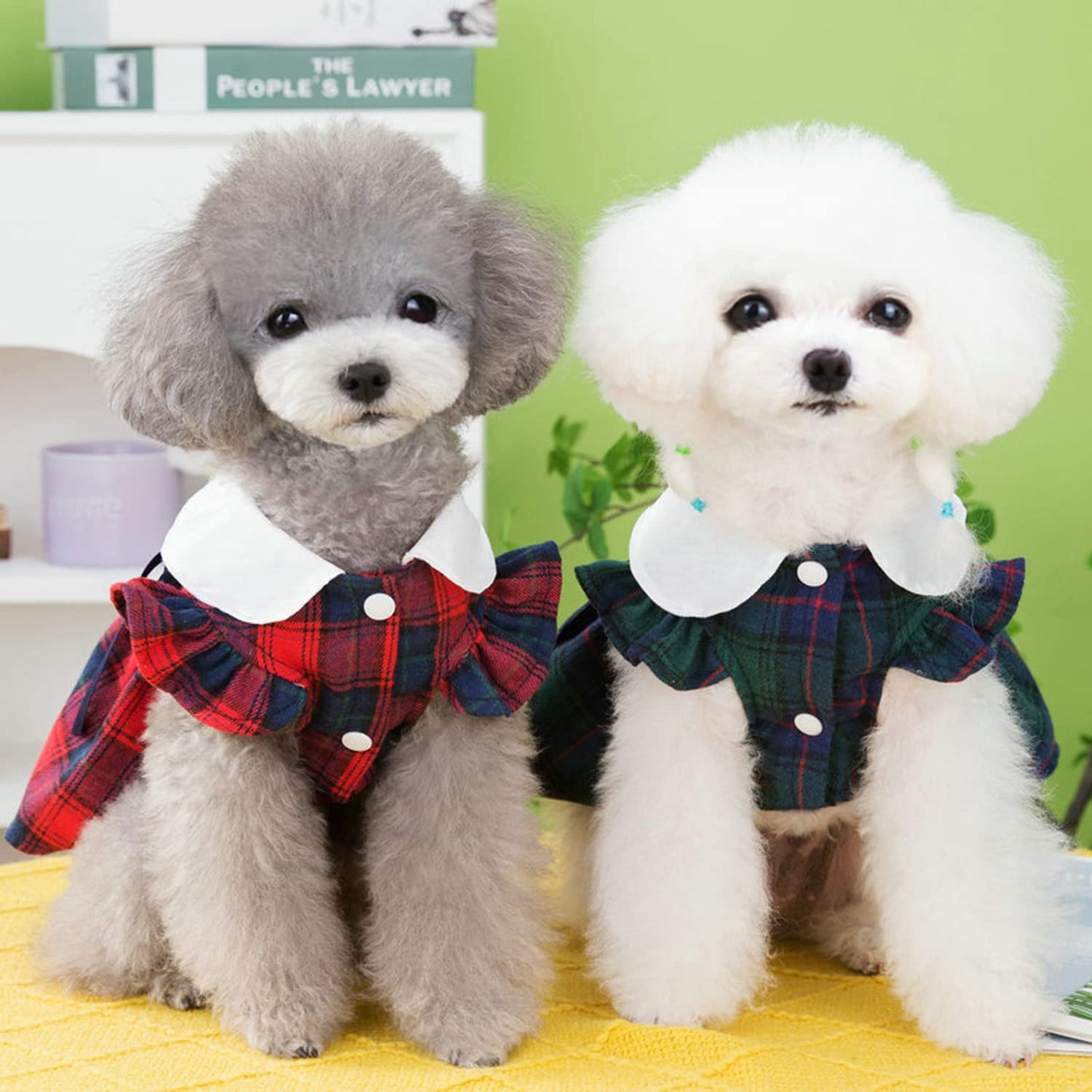 犬服ワンピース春夏秋ワンピースチェック柄夏犬ドレスペット服犬服スカート綿製小型犬中型犬かわいいリボン脱毛保護の日焼かない猫服記念撮影ペット服通気散歩お出かけ吸水速乾服
