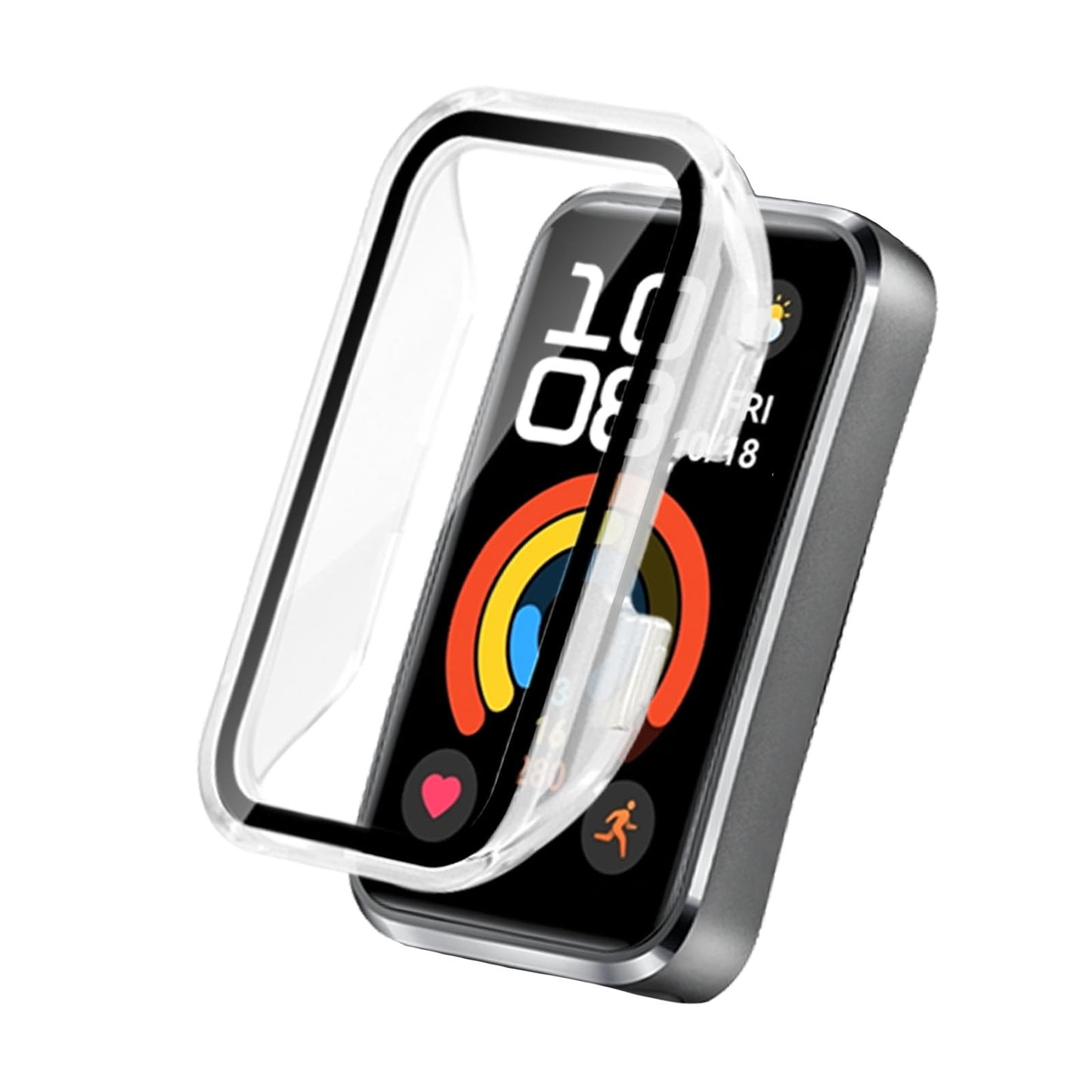 【1枚入り】対応 HUAWEI BAND 10 ケース フィルム+PCフレーム 一体型 Sediven HUAWEI BAND 10 用 防水 カバー 保護ケース 全面保護 装着簡単 高透過率 防水防塵 脱落しにくい 耐衝撃 （クリア）