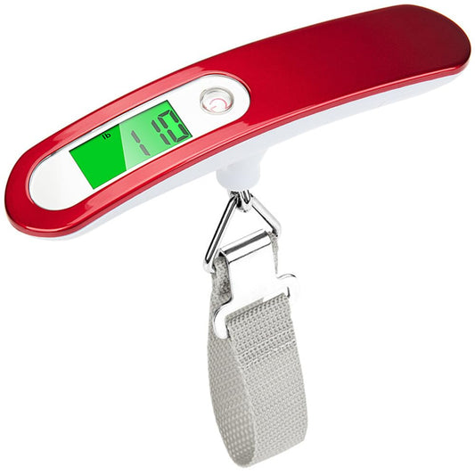 ラゲッジスケール 吊りはかり 旅行 はかり 荷物はかり luggage scale 重量計 吊り下げ はかり 計量 器 携帯式デジタル スーツケース はかり 最大50kgまで量れる（レッド）