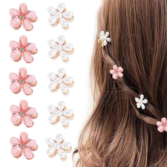 ヘアクリップ ヘアアクセサリー ヘアクリップ ミニ 小さな新鮮な金属花小さなヘアピン壊れた髪真珠ヘアピン