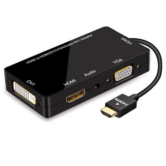 ConnBull HDMI 変換 VGA DVI HDMI 音声出力 多機能 変換 4合1 アダプタ 3840*2160 4K解像度 多ポートビデオ変換アダプター プロジェクター PC HDTV等に対応