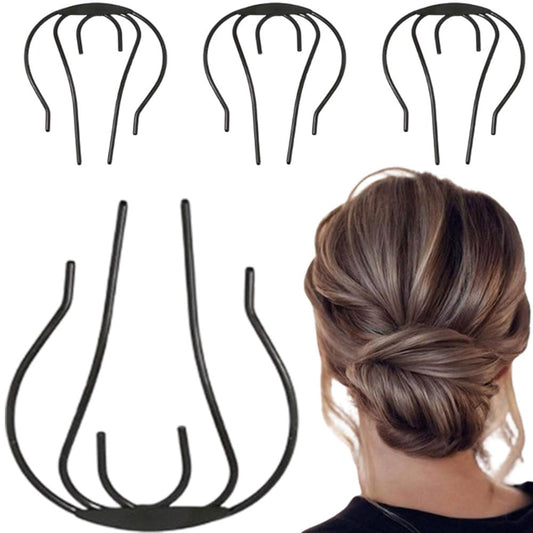 4つンナーヘアアクセ簡単アレンジ簡単 まとめ髪 夜会巻き髪飾 ブラック