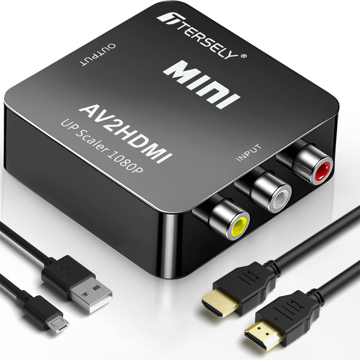 変換コンバーター AV to HDMI 変換コンバーター RCA コンポジット （赤、白、黄） 3色端子 hdmi 変換アダプタ 1080P/720P切り替え RCA to HDMI 変換器 AV to HDMI 変換器 PAL/NTSCサポート TV/PC/PS3/STB/Xbox VHS/VCR/Blue-Ray DVD Players Upscaling対応