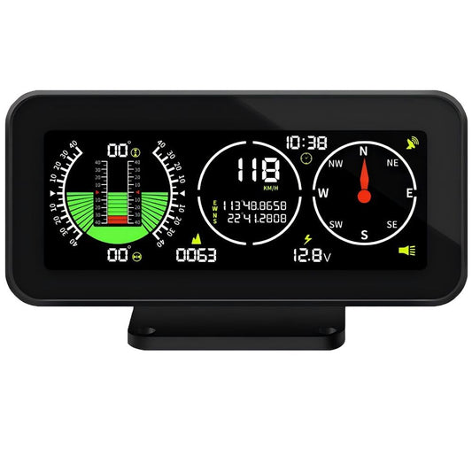ヘッドアップディスプレイ gps 多機能メーター gps 速度計 車載 高度計 傾斜計 車 時計 車両勾配計 gps スピードメーター 過速度警告搭載 疲労運転警報 DC12V対応