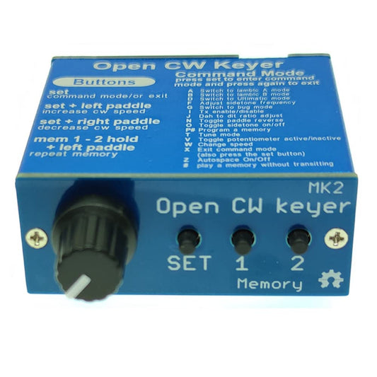 Open CW Keyer 2 仕上げ アルミシェル付き CW Keyer 2 KIT CW 速度 1 ～ 999 WPM で調整可能