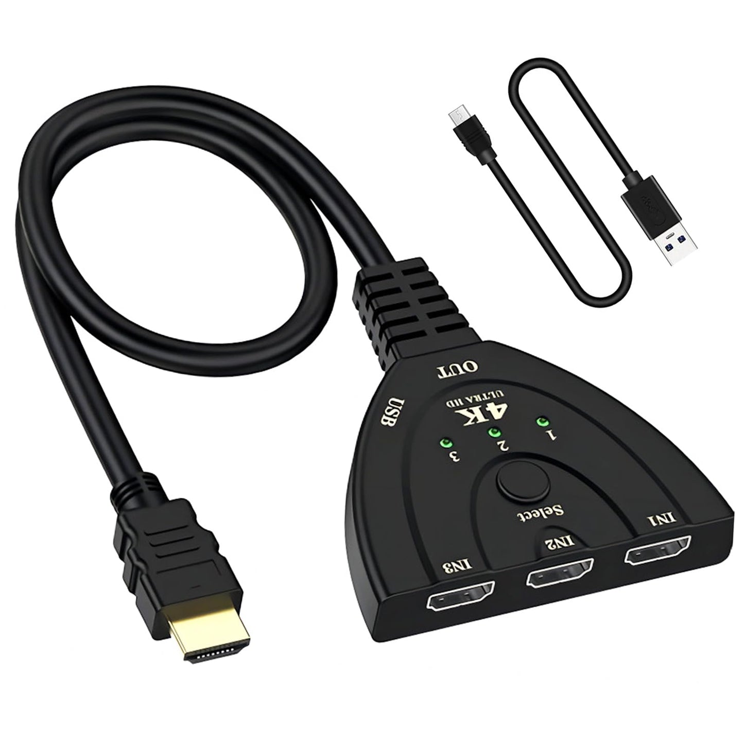切り替え器 3入力1出力 分配器 HDMI av セレクター hdmi 増やす 方法 hdmi端子 増設 HDMIポート不足解消 4K│1080p│3D映像 オーディオ同期 Fire TV Stick、Xbox、PS3/4/5、HDTV、DVD、PC、TV、ProjectorなどHDMI端子の搭載の機種に対応