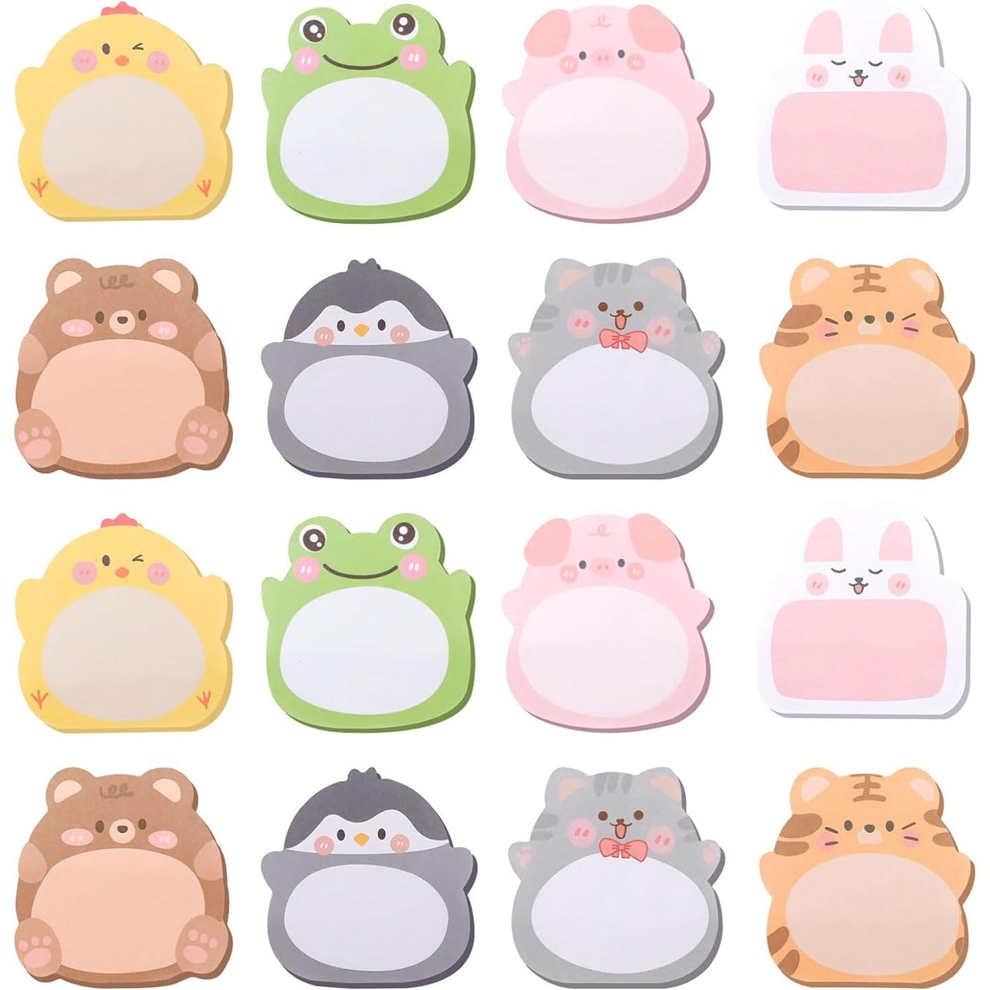 付箋 文房具 付箋 可愛い メモ 情報シール 貼るタイプ 8種類 16冊 320枚 動物の形 しおり 勉強 仕事 かわいい