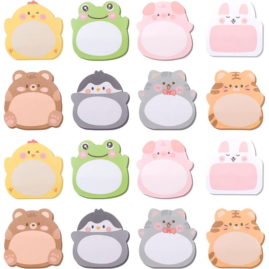 付箋 文房具 付箋 可愛い メモ 情報シール 貼るタイプ 8種類 16冊 320枚 動物の形 しおり 勉強 仕事 かわいい