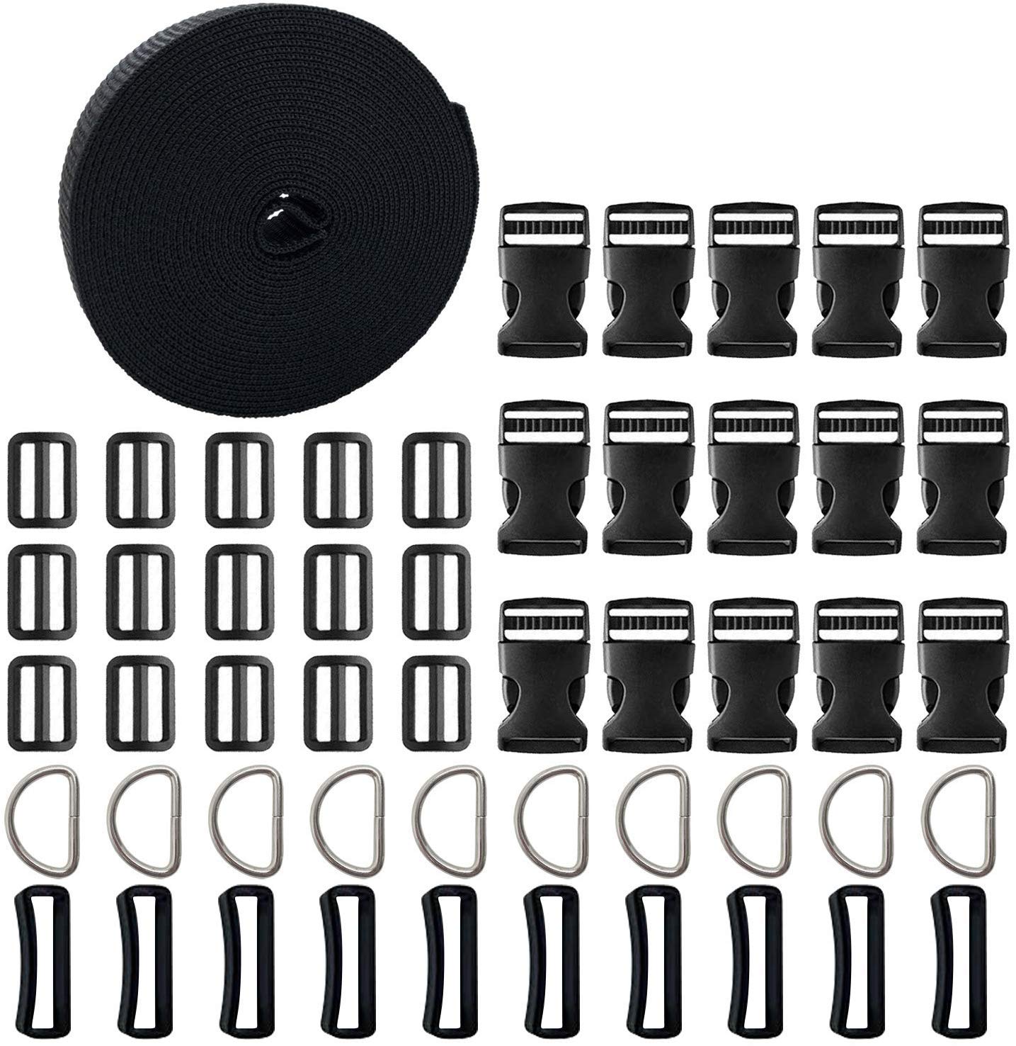 ベルト サイドリリースバックル ベルト送り Dリング 調整ボタン セット 25mm ワンタッチ式バックル リペアバックル ベルト バックル 荷締めベルト 作業用ベルト 肩掛け 荷物用ストラップ バックパック修理 耐震対策