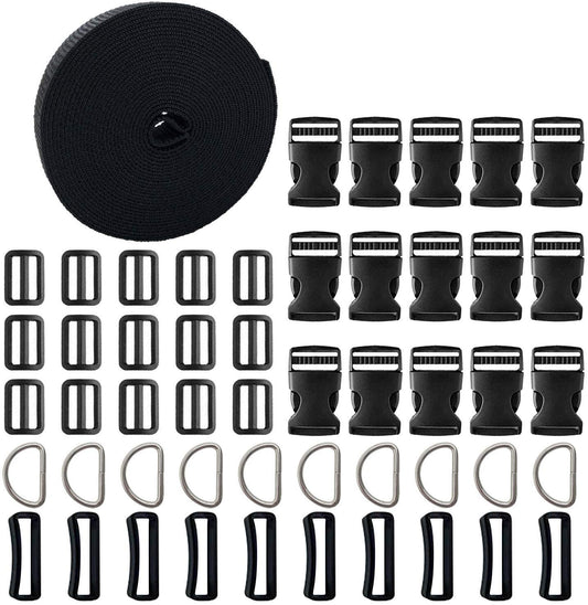 ベルト サイドリリースバックル ベルト送り Dリング 調整ボタン セット 25mm ワンタッチ式バックル リペアバックル ベルト バックル 荷締めベルト 作業用ベルト 肩掛け 荷物用ストラップ バックパック修理 耐震対策