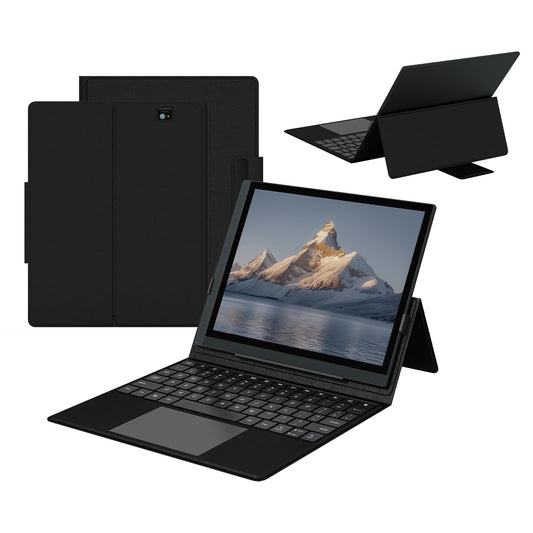 シリーズ電子インク読み書きタブレット用のキーボード付きBigmeケース、トラックパッド付きキーボード、ワイヤレスキーボード、保護ケース2in1 - ブラック