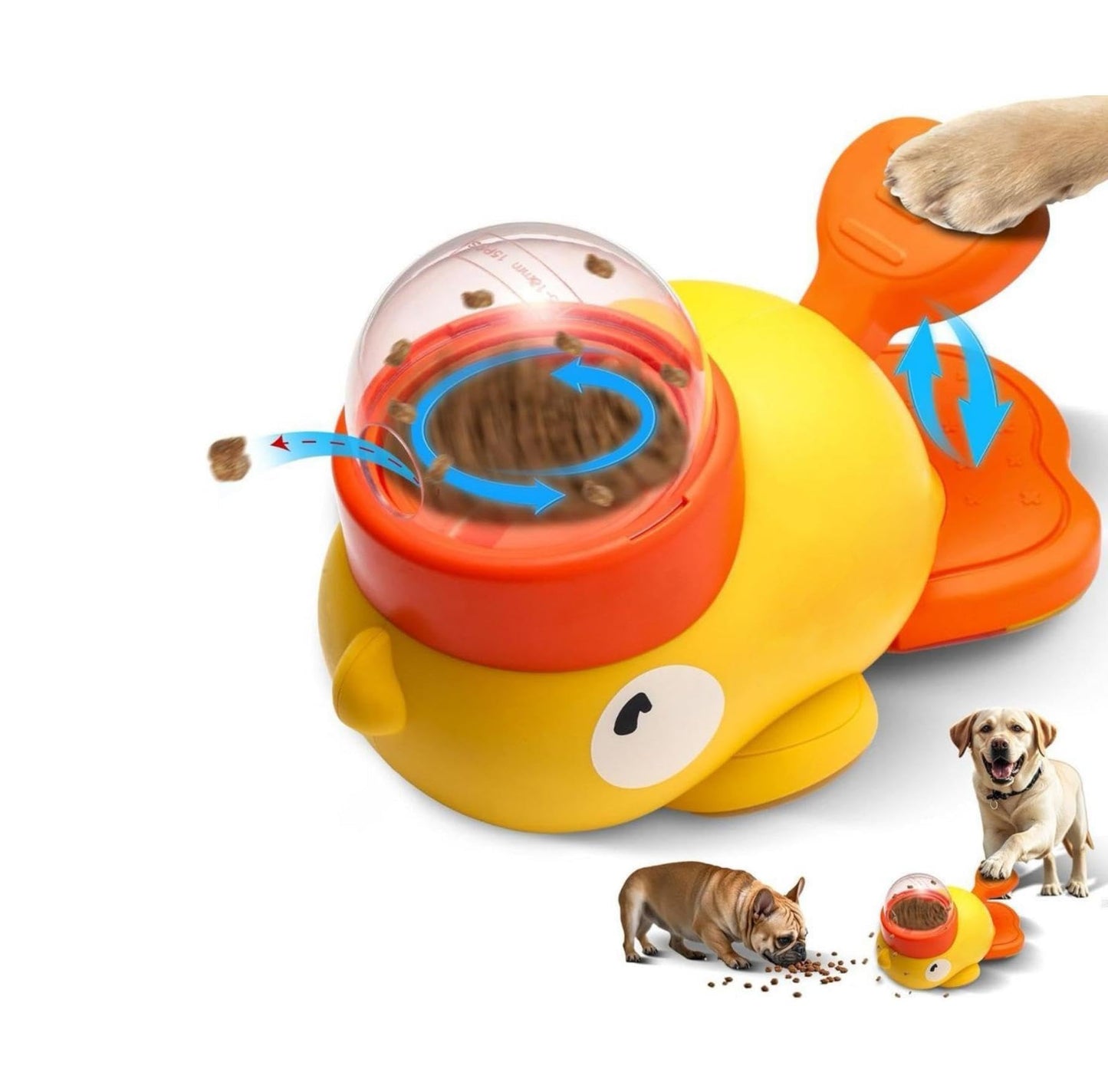 おやつのためのアヒルシェイプ犬フィーダー – 退屈な犬や猫のためのゆっくり食事習慣を促すインタラクティブおもちゃ