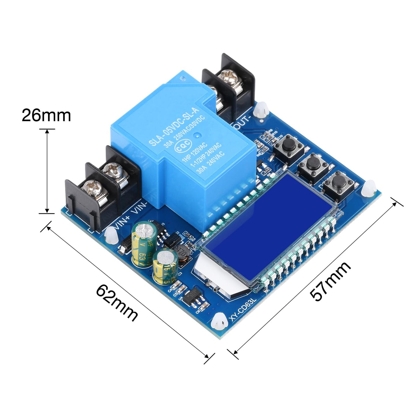 低電圧カットオフコントローラー DC 6-60V 30A 低電圧切断保護モジュール LCD ディスプレイ付き 充電放電コントローラー保護スイッチモジュール