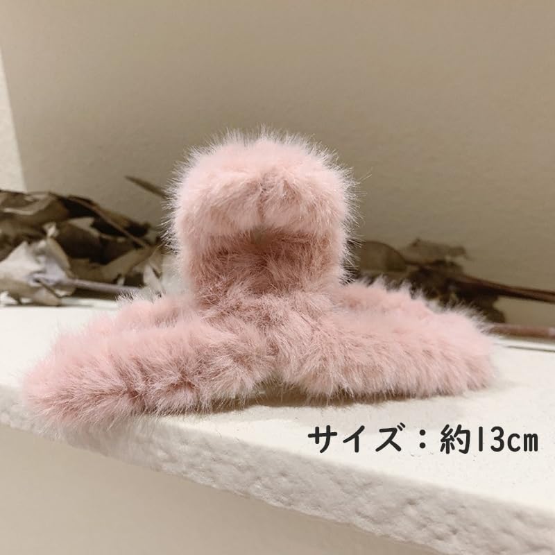 ヘアクリップ  4色 大きめ もふもふ しっかりとまる 濃密な髪も使用でき ヘアアクセサリー 大人 おしゃれ シンプル 可愛い 通勤 出掛け プレゼント