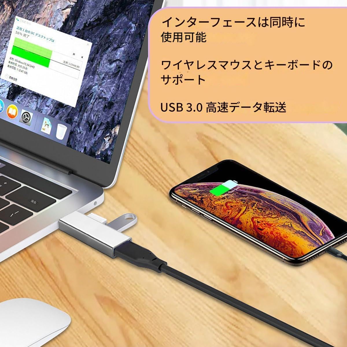 type C ハブ 3-IN-1 ハイスピード 拡張 軽量 超小型 USB 3.0 /2.0ポート スマホ USB-C 変換アダプタ Windows/Li-nux/Mac OS/Android/Chr-ome OS/PS4/Mac-Book等ノートPC 他対応 USBハブ テレワーク リモート