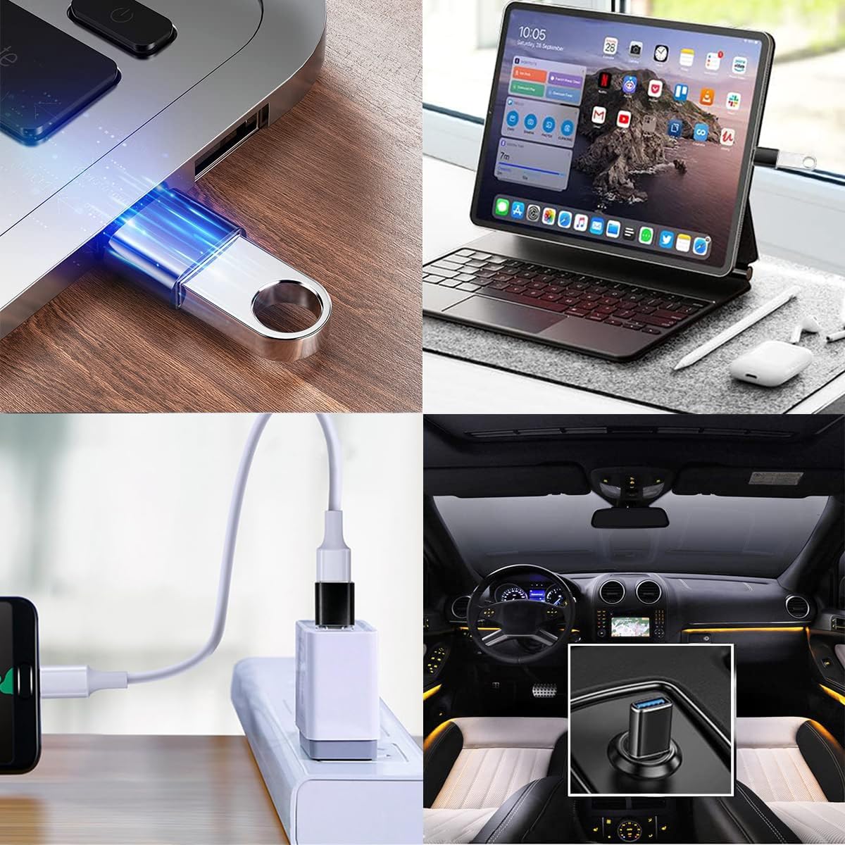 USB-C アダプタ セットUSB Type-C 変換アダプタ USB Type C to USB 3.0 Type-C OTG機能搭載 Type C to Micro Micro to Type C （4個黒）