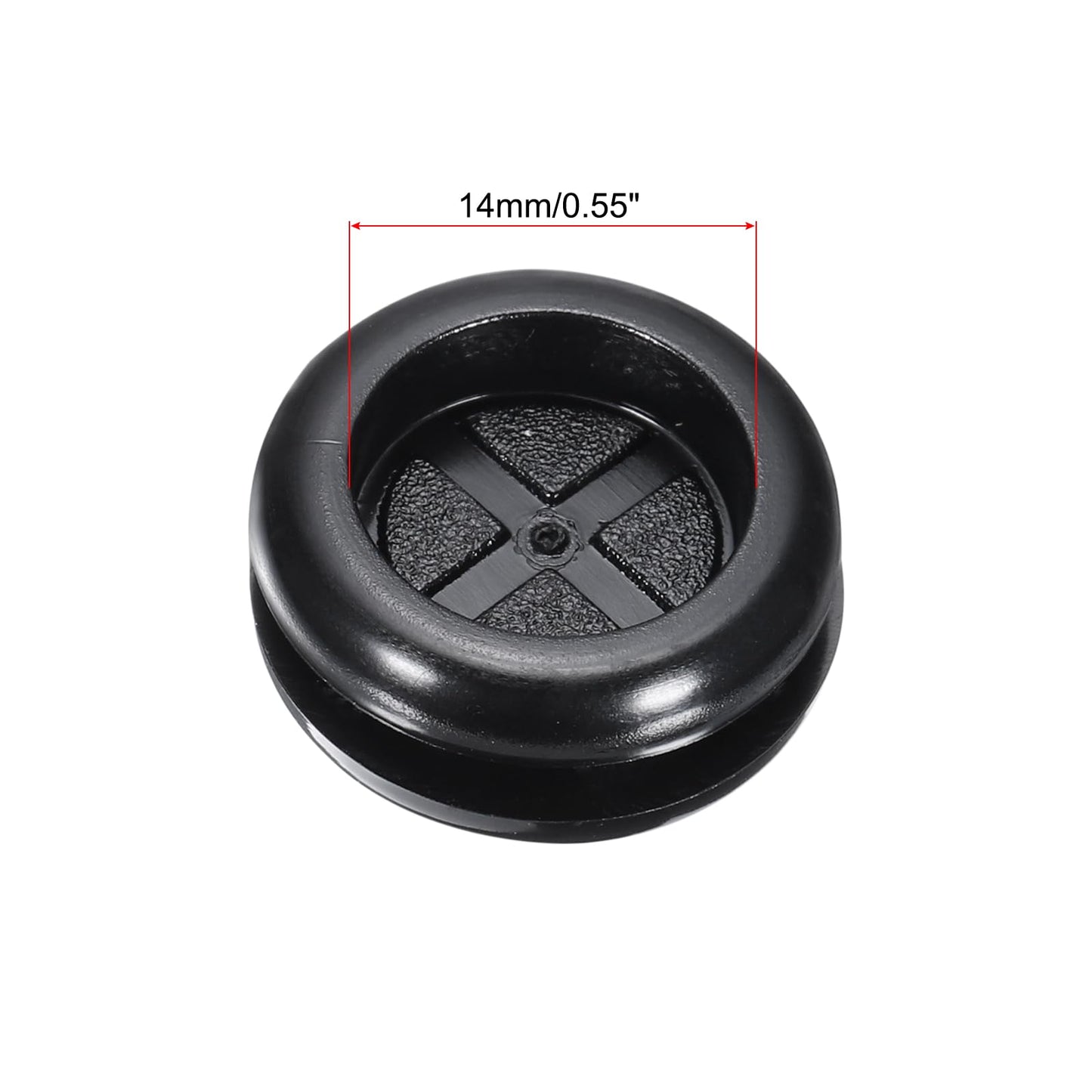 ラバーグロメット 円形 両面マウント 直径16mm 内径14mm ワイヤー保護用 8個入り