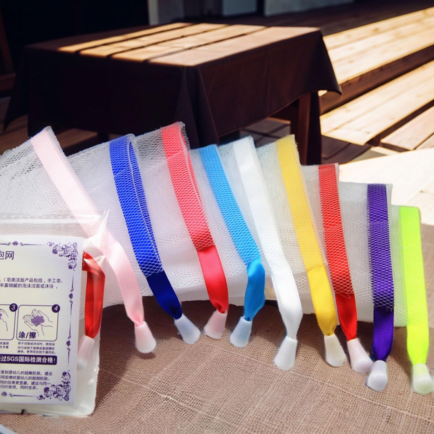 泡立てネット ソープネット 洗顔料で簡単に泡立て ボディ用 泡立てネット 10個セット ランダムカラー