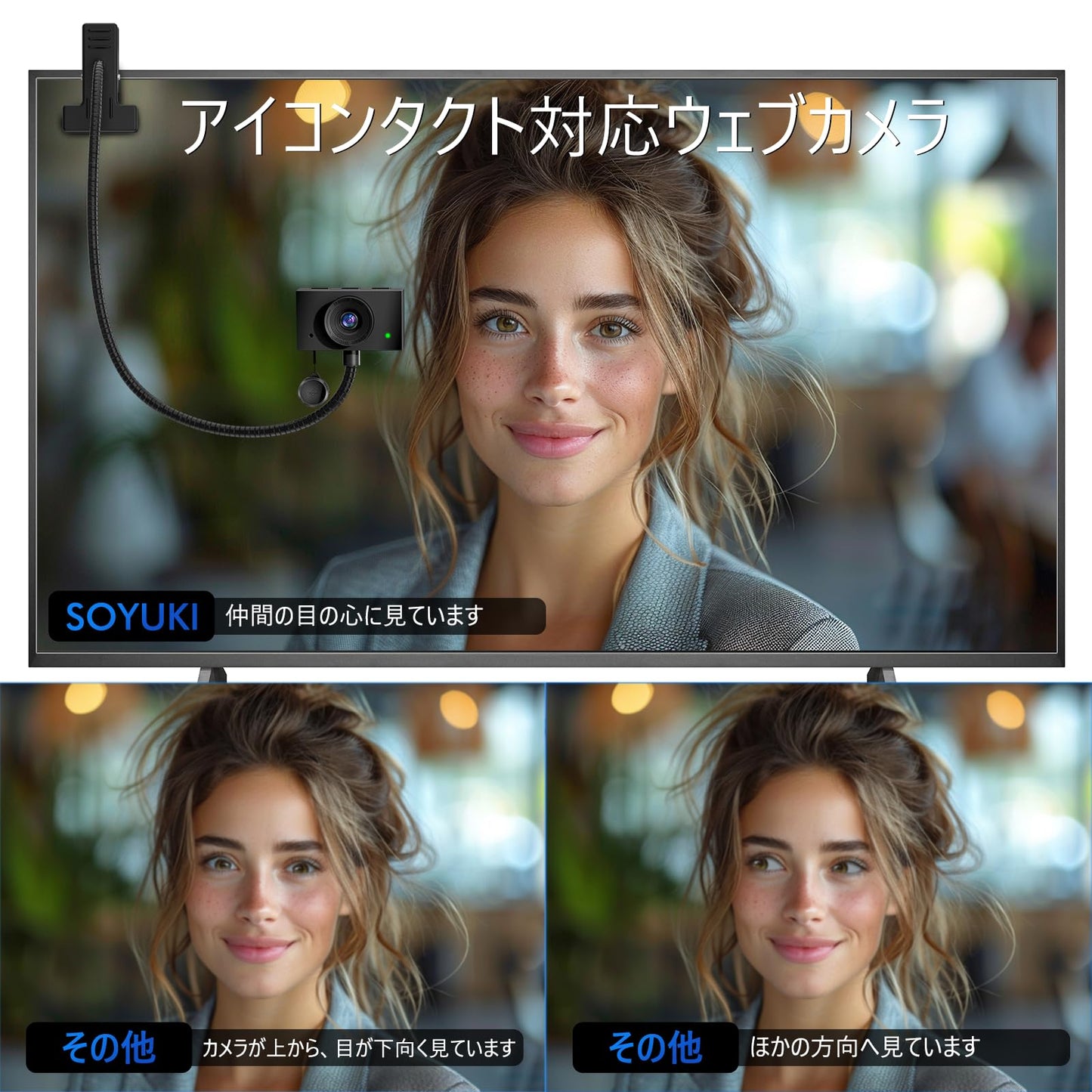 Webカメラ 卓上調整スタンド HD1080P 広角95度ウェブカメラ 200万画素 高さ調節アーム マイク内蔵 95°FOV用 俯瞰書画カメラ ズーム機能 自動光補正 オンライン会議用/授業用/ビデオ通話 PC macOS&Windows対応 ケーブル長2.5m