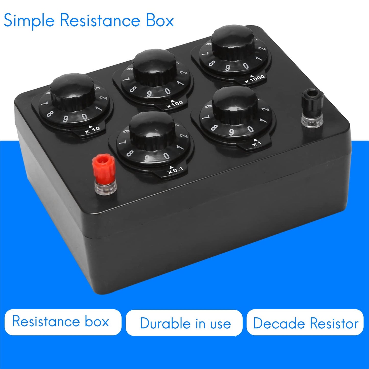 ラック抵抗ボックス鉄可変ディケード抵抗器抵抗ボックス0-9999.9オーム165 x 125 x 60Mm