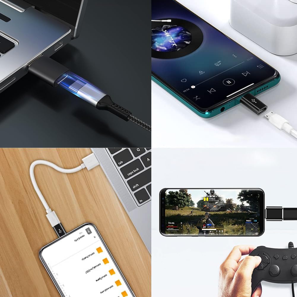 USB-C アダプタ セットUSB Type-C 変換アダプタ USB Type C to USB 3.0 Type-C OTG機能搭載 Type C to Micro Micro to Type C （4個黒）