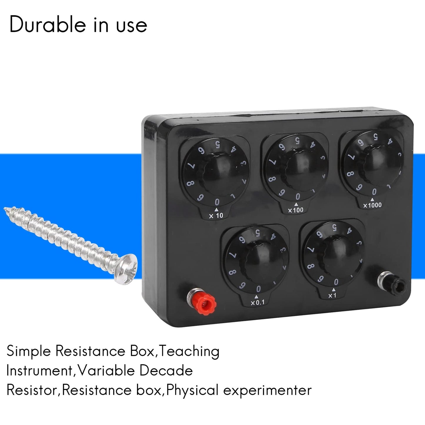 ラック抵抗ボックス鉄可変ディケード抵抗器抵抗ボックス0-9999.9オーム165 x 125 x 60Mm