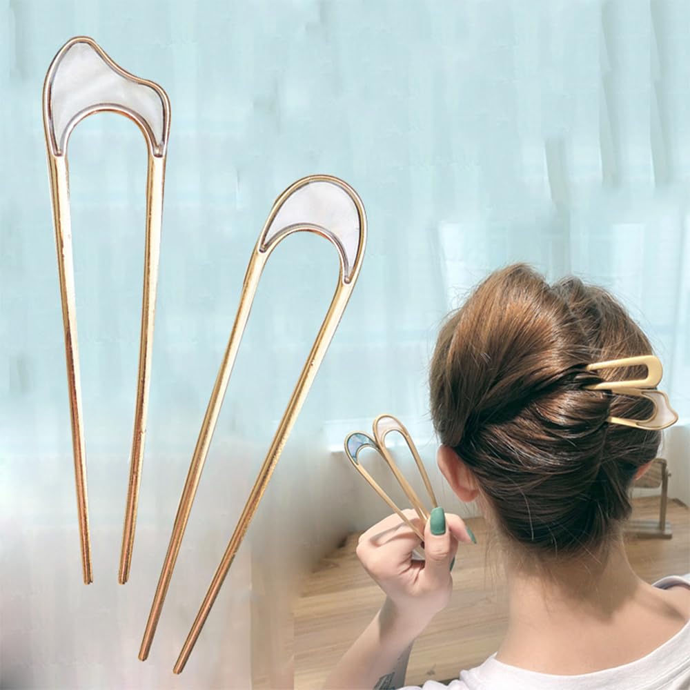 U字型ヘアピン シンプルな合金ジオメトリックU字ヘアクリップめっき付きヘアクリップ