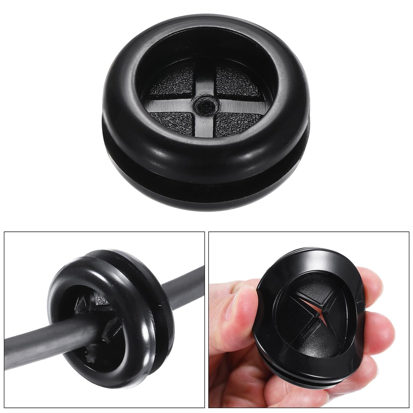 ラバーグロメット 円形 両面マウント 直径16mm 内径14mm ワイヤー保護用 8個入り