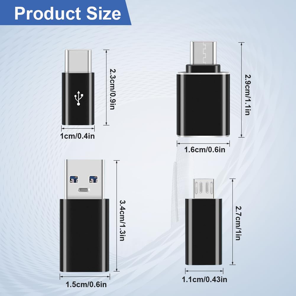 USB-C アダプタ セットUSB Type-C 変換アダプタ USB Type C to USB 3.0 Type-C OTG機能搭載 Type C to Micro Micro to Type C （4個黒）