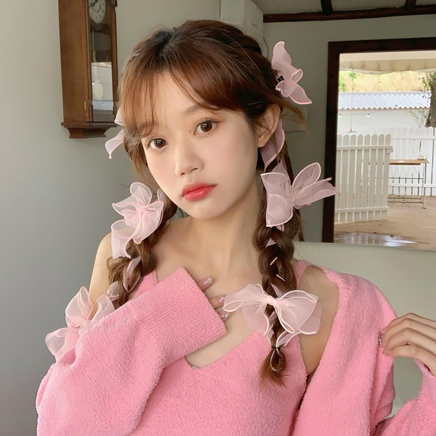 ヘアクリップ リボン ヘアピン 【8個セット】リボン 髪飾り 大きめ 蝶結び かわいい ヘアアクセサリー かわいい蝶結び 編み込み ヘアピン女性 女の子 子供 誕生日 発表会 成人式 卒業式 パーティー 花火大会 プリンセス