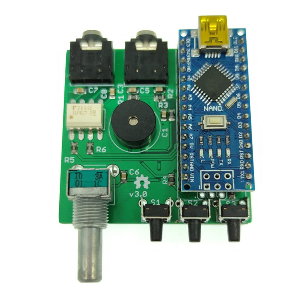Open CW Keyer 2 仕上げ アルミシェル付き CW Keyer 2 KIT CW 速度 1 ～ 999 WPM で調整可能