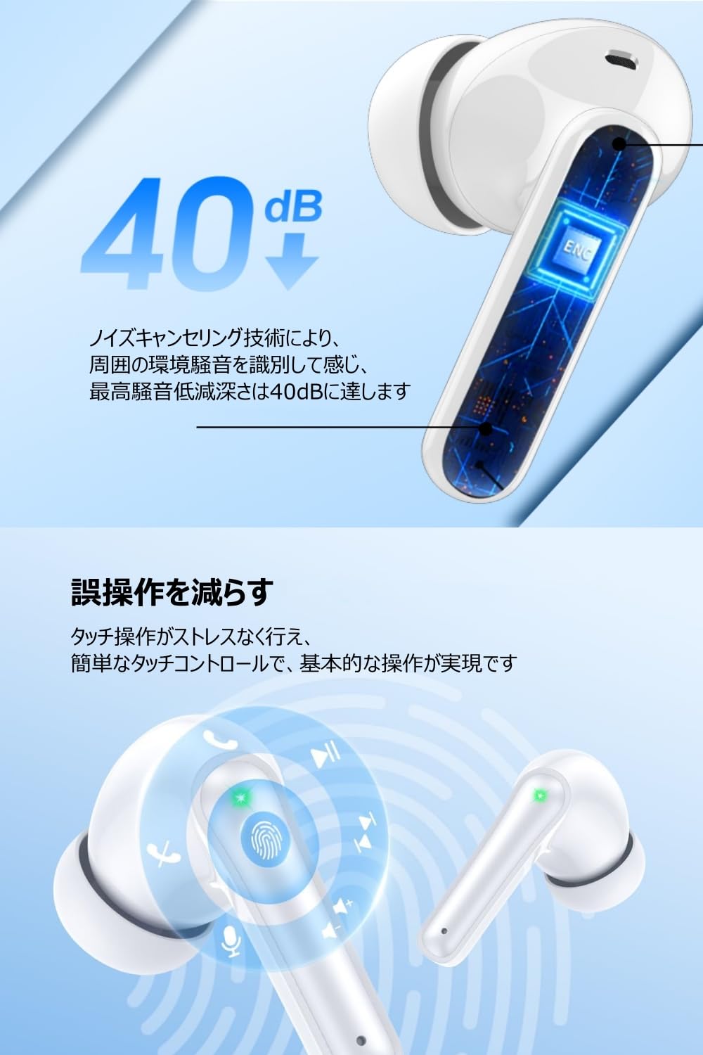 ヤホン Bluetooth ワイヤレスイヤホン 2024最新ブルートゥースイヤホン EDR+Bluetooth5.3搭載 カルナ型 自動ペアリング 接続瞬時 ハンズフリー通話 マイク内蔵 タッチ操作 コンパクト/テレワーク/通勤/通学