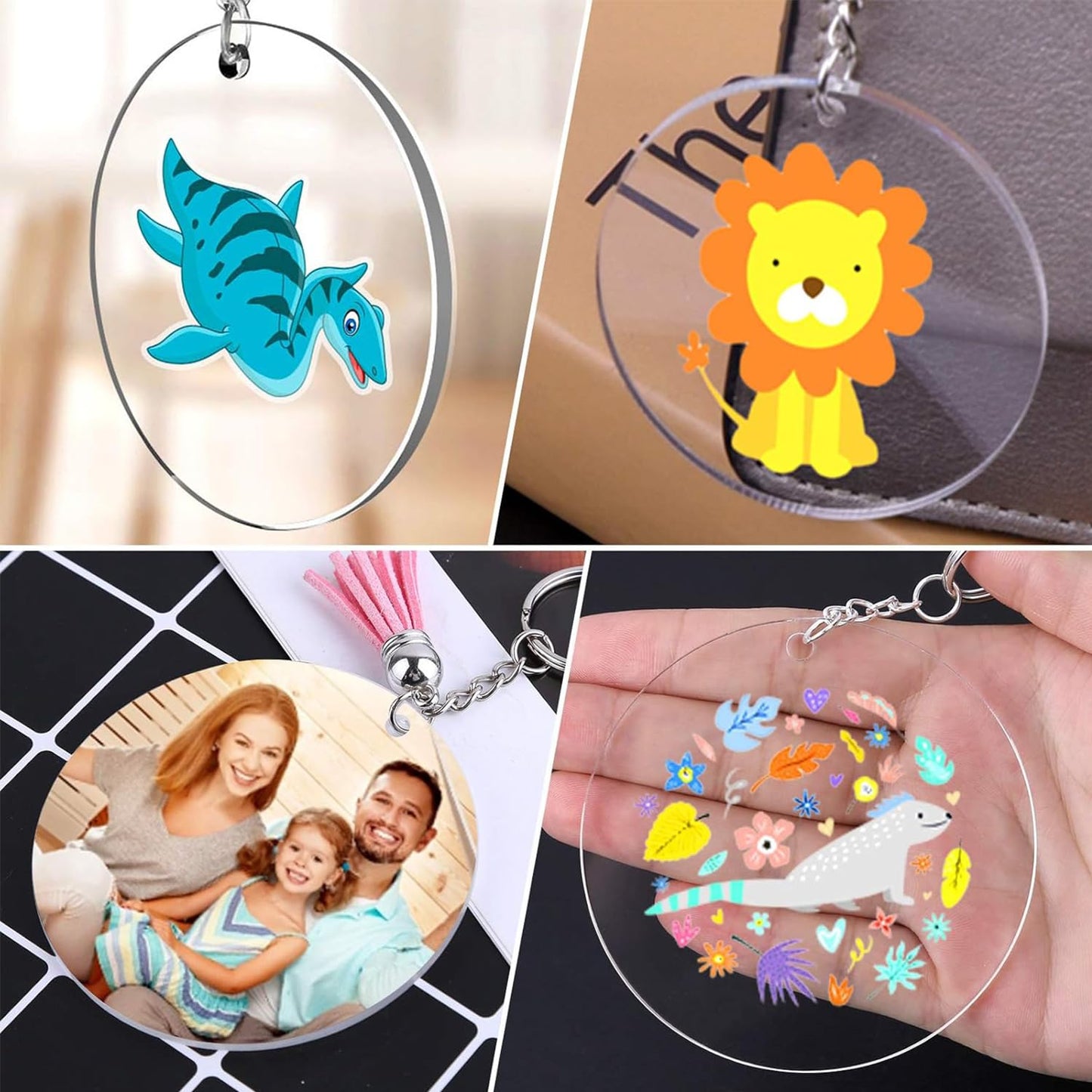 アクリル 板 透明アクリル板（10枚入り） アクリルキーホルダー 丸アクリルシート 看板 キーホルダー 置物 展示 クラフト素材 手工芸