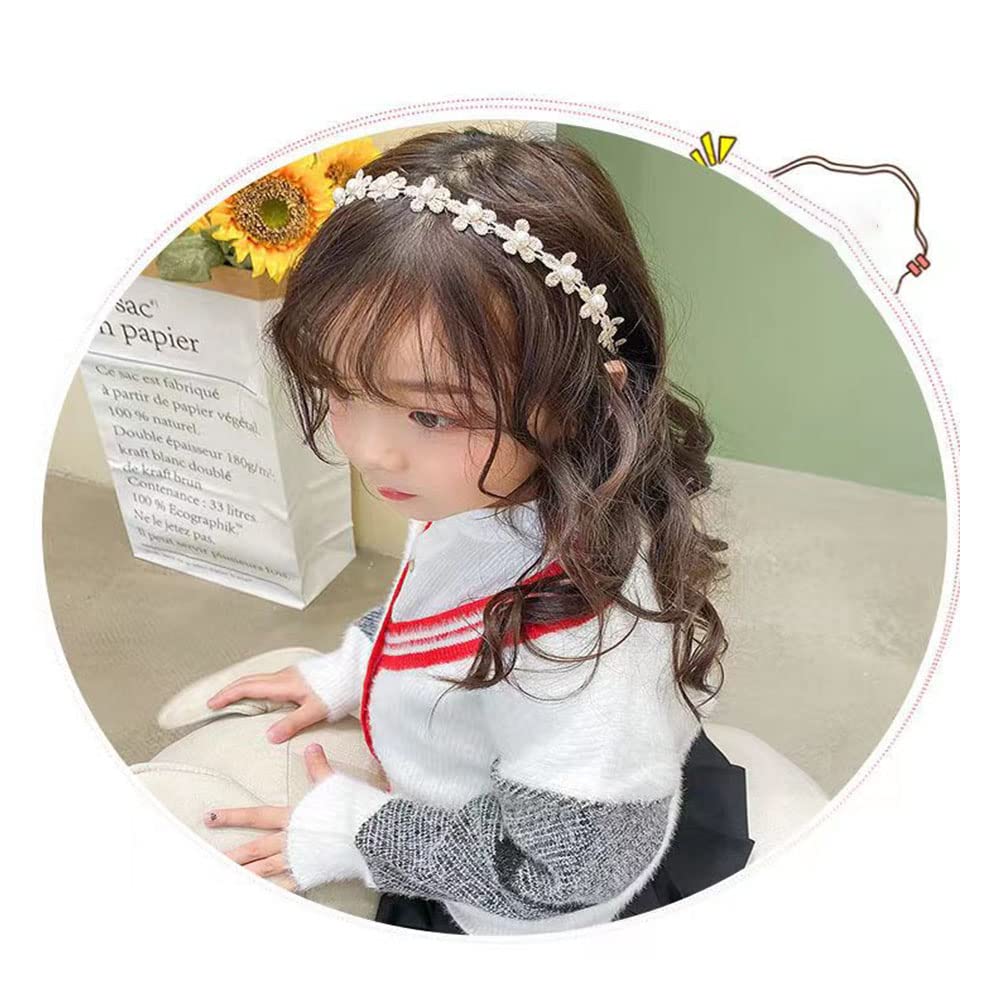 カチューシャ フラワーリボン カチューシャ キッズ ヘッドドレス キッズ 子供 パール 髪飾り 子供 カチューシャ 写真撮影 卒業式 入学式 記念撮影 （2個入り）